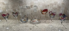 Hand Blown Mosaic Stained Glass Barware – Pitcher, Decanter & Glasses