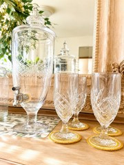 ✨ Vintage PrincessHouse Heritage Beverage Dispenser &4 Crystal Glasses✨