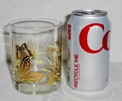 4 Otagiri BUTTERFLY 22k Gold Encrusted Double Old Fashioned Tumblers Rocks Glass