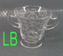 Vintage Fostoria Navarre Meadow Rose Wine Open 2 Handle Sugar Bowl Crystal