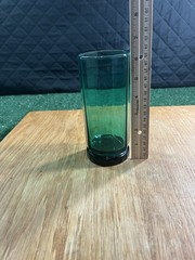 Vintage Anchor Hocking Essex green 12 oz glass tumbler 10 panel stunning