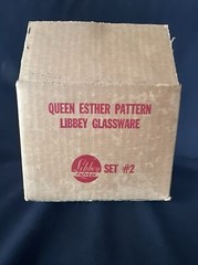 RARE Queen Esther Pattern Libbey Glassware 10 oz Set of 4 In Original Box NOS
