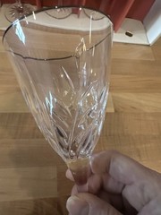 Set- 4 Cristal D’Arques France Cassandra Gold Water Goblets Crystal Glass w/ Box