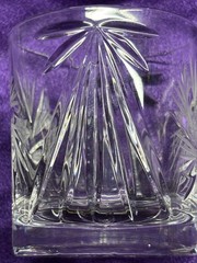 Set of 5 Kusak Cut Glass Works Berlin Pinwheel Crystal Low Ball/Whiskey Glasses
