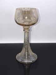MURANO VENETIAN WINE GLASS Swirl STEM VINTAGE ITALIAN Amber color 7″ tall