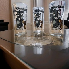Set of 3 Rare 1997 Warner Bros/Pepsi Tom and Jerry Promotional Glasses