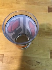 Vintage Retro Drinking Glass Featuring Tiffany Style Tulip Design