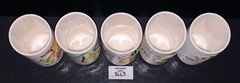 5 Ceramic Embossed Painted FRUIT Juice Cups Vintage Japan