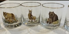 Vintage West Virginia Specialty Glass American Wildlife rocks glasses lot of 7