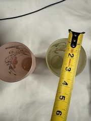 Vintage Anchor Hocking Dogwood Flower Glasses, MCM, Pair of Two, Pink and Yellow