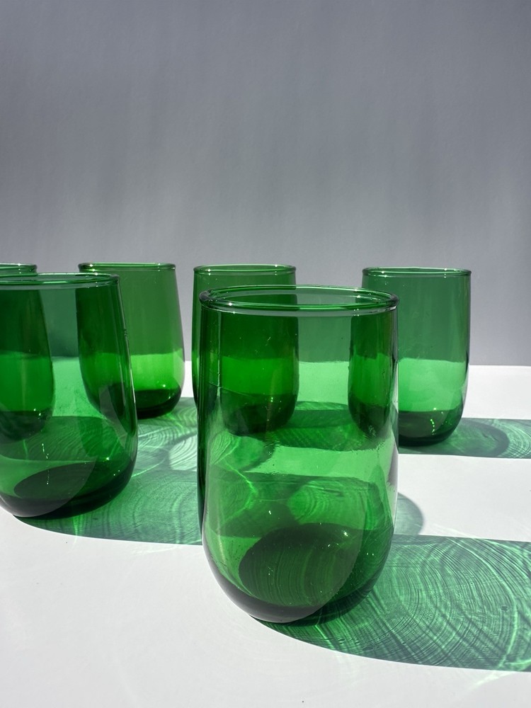 Anchor Hocking Forest Green 4 1/4″ Roly Poly 8 fl oz Flat Tumblers 8 Units