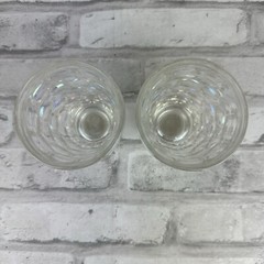 Federal Glass Yorktown Iridescent Tumblers Thumbprint 1960’s Set of 2 6oz