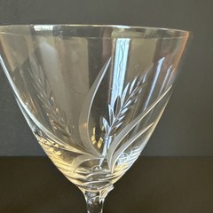 Fostoria Wheat Spray Crystal Water Goblets Set of 2 Elegant Stemware