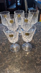 Beautiful 7 Cristal D’Arques Tuilleries Crystal Water Goblets 2 Styles
