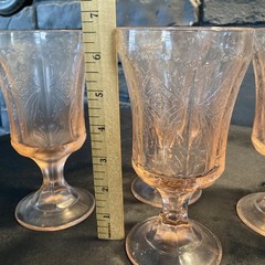 Indiana Glass Recollection Madrid Pink Water Goblet Depression Fair to Good