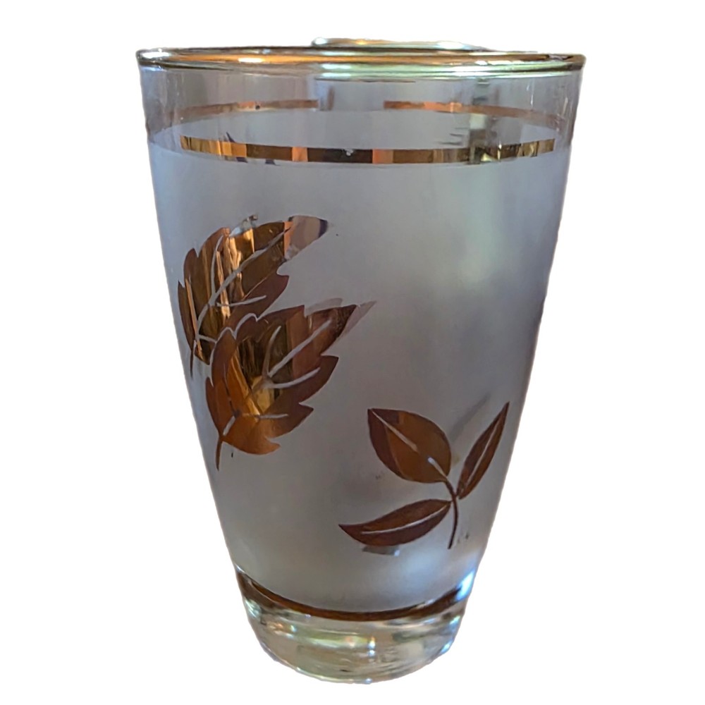 Vintage Libbey ‘Golden Foliage’ Frosted Highball Glassware