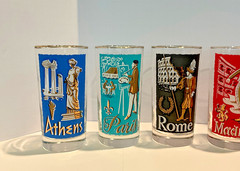 Libbey Set of 5 Vintage International Cities of The World Highball 5.6″ Glasses