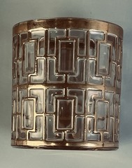Imperial Glass Shoji Trellis 22K Gold 12oz. Double Old Fashion Glasses Set of 7