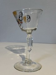 1 Vintage 1950s Gay Fad Beau Brummell Tipsy Martini Glasses hand painted