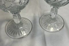 Libbey Glass Company Hobstar Star of David 7 1/4″ Glass Water Goblet Pair of 2