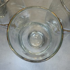 (5) Vintage Libbey Apothecary Pharmacy Rx Gold Trim Drinking Glasses Tumblers