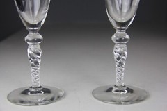 Set Of 2 VTG Morgantown Carlton Marco Gold Encrusted Etched Glass Water Goblet