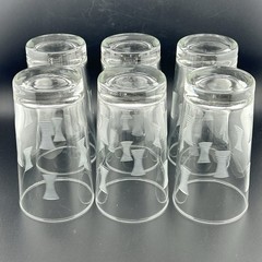 Libbey Ivanhoe Highball Glasses Set 6 Clear Cut Geometric MCM 1960s Vintage