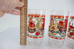 Indiana Glass Southwest Pottery Set of 3 Tumblers Aztec Tall Highball Drinkware