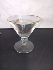 Vintage Libbey Gold Wheat Wine Cocktail Crystal Drinking Glasses Set of 6