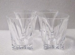 NWOT 4 Mikasa MOTION Crystal Whiskey Bourbon Dbl Old Fashioned Glasses