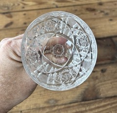 4) Fine Antique Champagne Glasses American Brilliant Period Cut Glass Straus??