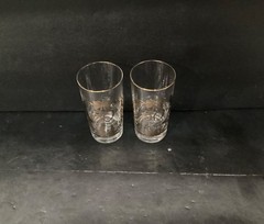 Vintage Lotus Glassware Gold 50th Anniversary Tumblers Highball Glasses Set of 2