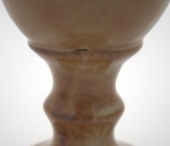 D.K. Clay NC Studio Pottery Goblets Set of 3 Oatmeal/Warm Sand 6.625″ Read Cond