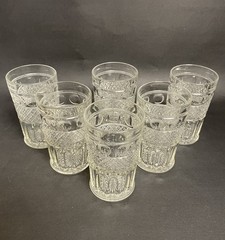 6 ct Vintage Imperial Glass Ohio Tradition Clear Flat Tumblers 5” Glasses 11 oz