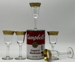Tiffin Franciscan Special Minton Gold Clear Cordial Aperitif Glasses Set of 5