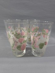Vtg Pfaltzgraff Set Of 4 Cap May 16oz Glasses Floral Pattern Discontinued