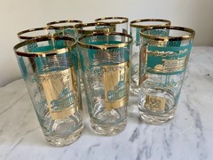 VTG Southern Comfort Liberty Riverboat High Ball Glasses 5.5” Set Of 8 MCM