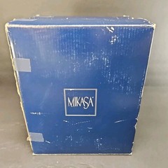 4 Vintage Mikasa Sonata Crystal Water Goblets Wine Glass Platinum Trim Austria