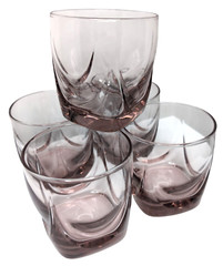 (5) Vintage Libbey Imperial Plum Old Fashioned Glasses Whiskey Glass Tumblers