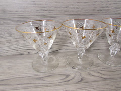 Vintage Libbey Royal Fern 4.25″ in. Footed Goblets MCM Barware Set of 6