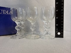 Vintage Bohemia Crystal Set Of 6 Cordial 2.5 Oz Liquor Glasses, Claudia w/ Box