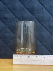 (2) Libbey Crystal Tawny Accent Brown Pattern 16 oz Tumbler 5 1/2″ Tall
