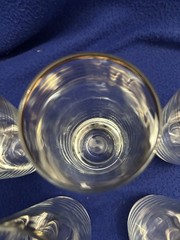Vintage MCM Libbey Gold Band Highball Glasses Set of 5 Heavy Sham 12 oz 1960s