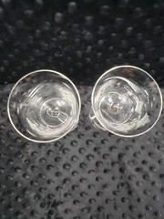 2 Vintage Crystal Clear Industries Dahlia Made In Romania Blown Glass Wine Glass