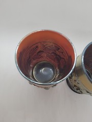 Northwood Acorn Burrs Purple Amethyst Iridescent 4″ Tall Tumblers Set Of 2