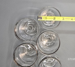 Vintage Set Of 8 Glass Sherbet Dessert Cup 2.75″ Tall, Monogrammed Letter M