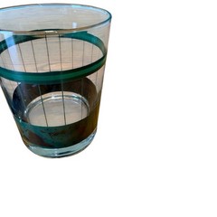 Two Green Striped Rock /Old Fashioned Glasses
