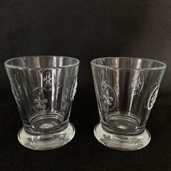 La Rochere France, Fleur De Lis 8 Oz Flat Tumbler ~ Set of Two (2)