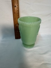 Christmas Holiday Jade Jadeite Jadite Green Glass Santa Tumbler Cup – Mosser USA