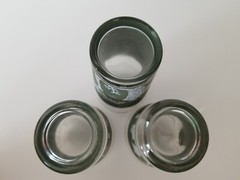 Vintage Lot of 3 Hellenic Jeanette Green Grecian 2 Juice Glasses & 1 Tumbler
